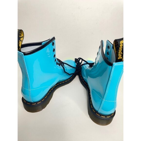 Dr. Martens 1460 Blue Patent Leather Lace Up Boots Shine On Sz. 37 US 6 UK 4 NEW - Picture 7 of 9